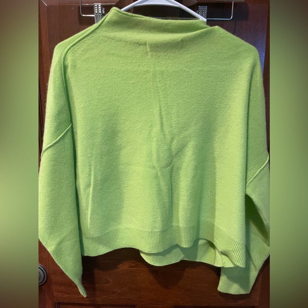 Anthropologie Pilot Line Green Cashmere mock neck sweater Small